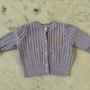 Ralph Lauren Baby Girl Sweater - Lavender - Size 3 months